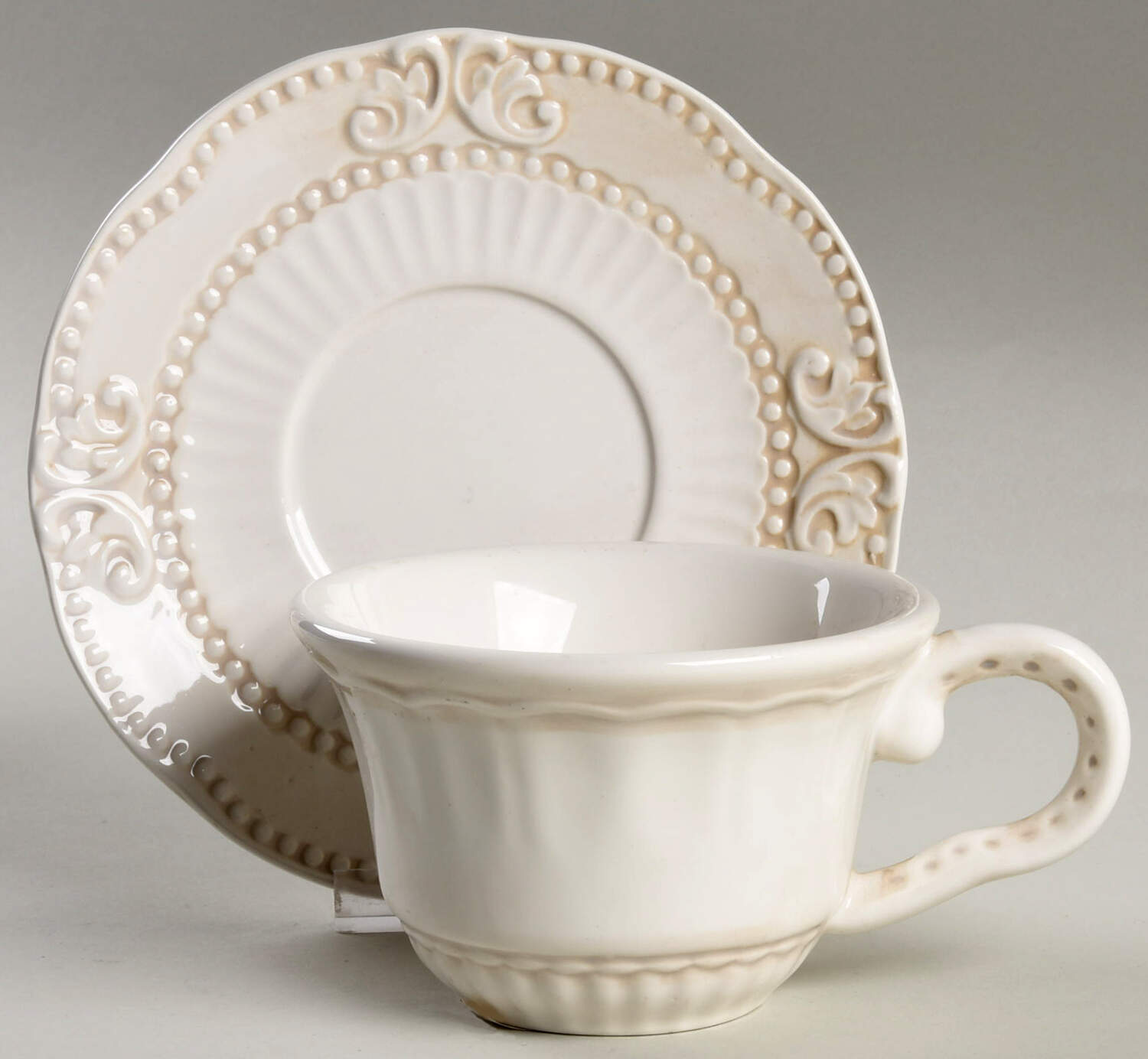 Baroque Flat Cup & Saucer Set (Regular Cup) by American Atelier-1