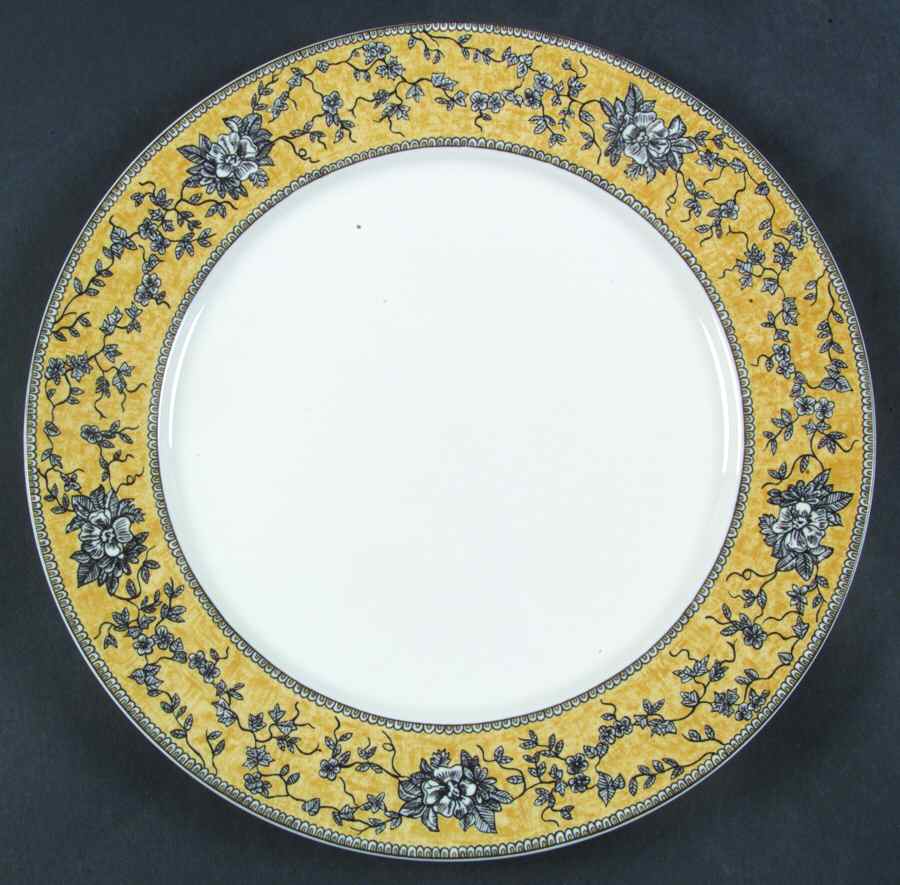 English Toile Black Dinner Plate by American Atelier-1