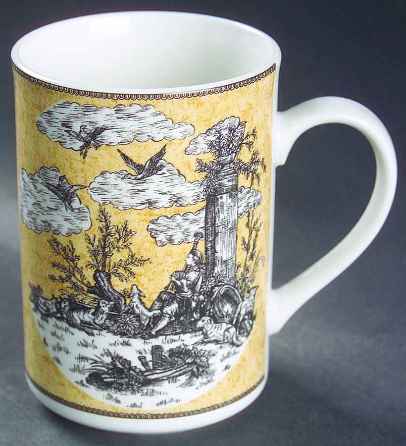 English Toile Black Mug by American Atelier-1