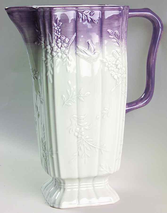 Floral Jardin Lavender (Square, Scalloped) 68 Oz Pitcher by American Atelier-1