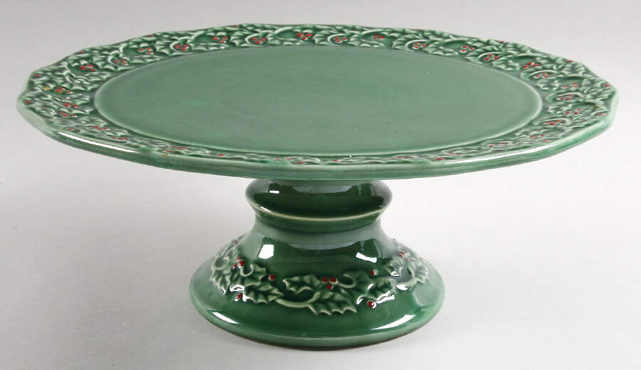 Holly Berry Footed Cake Plate by American Atelier-1