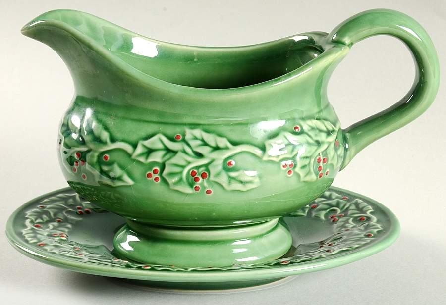 Holly Berry Gravy Boat & Underplate by American Atelier-1