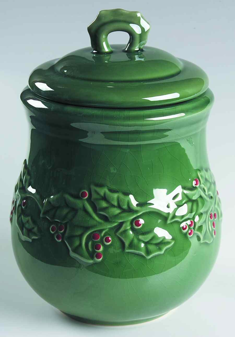 Holly Berry Medium Canister & Lid by American Atelier-1