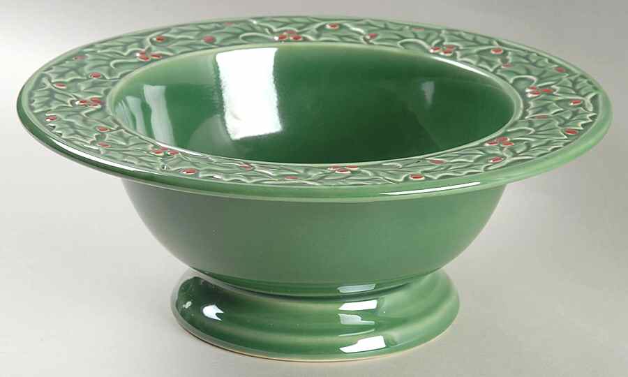 Holly Berry 10" Footed Dip Bowl by American Atelier-1