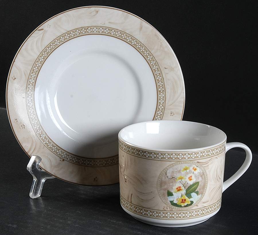 Orchid Flat Cup & Saucer Set by American Atelier-1