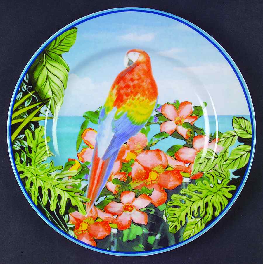 Parrots Salad Plate by American Atelier-1