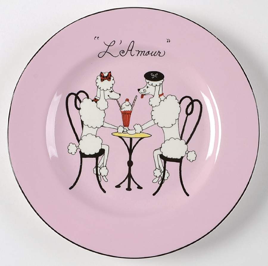 Pink Poodle Salad Plate by American Atelier-1