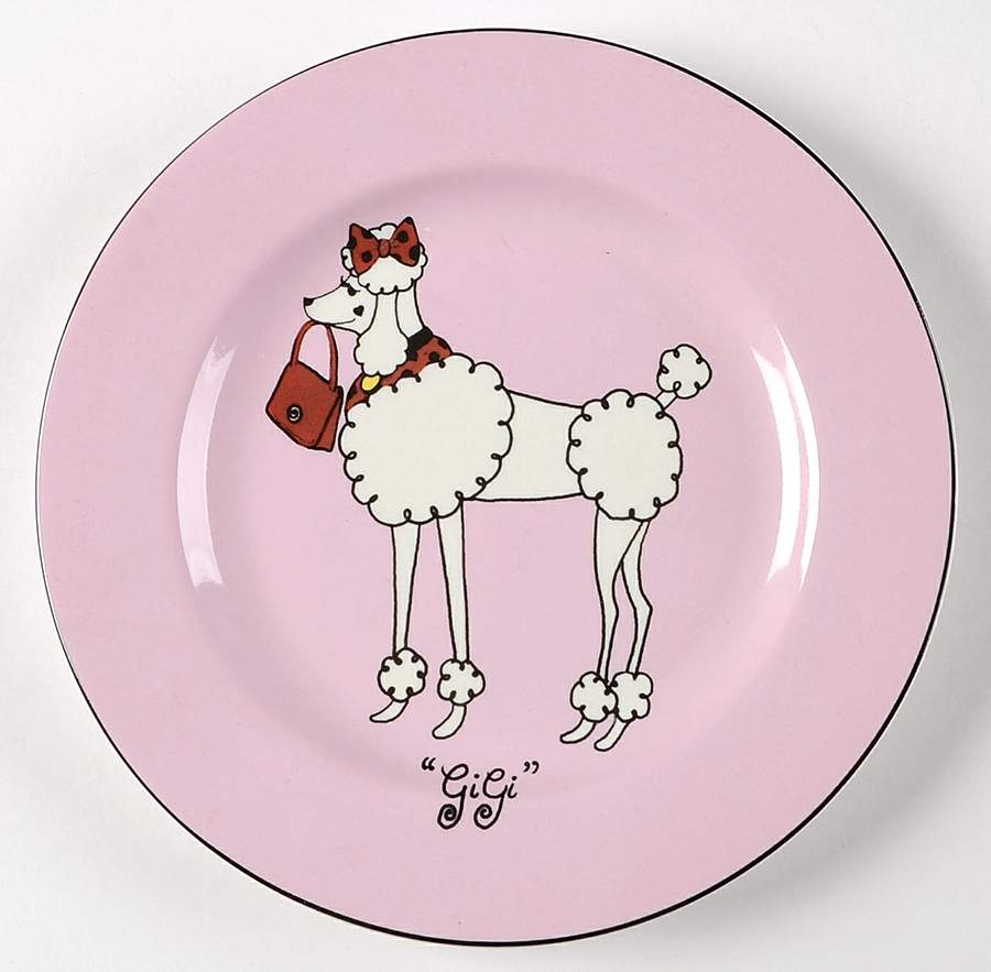 Pink Poodle Salad Plate by American Atelier-1