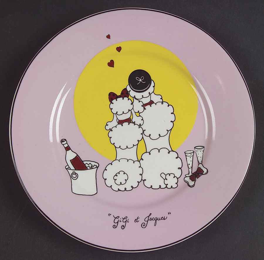 Pink Poodle Canape Plate by American Atelier-1