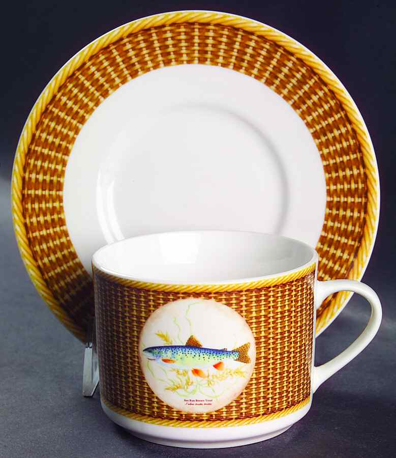 Rainbow River Flat Cup & Saucer Set by American Atelier-1