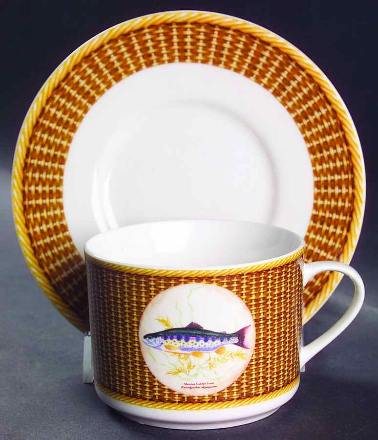 Rainbow River Flat Cup & Saucer Set by American Atelier-1