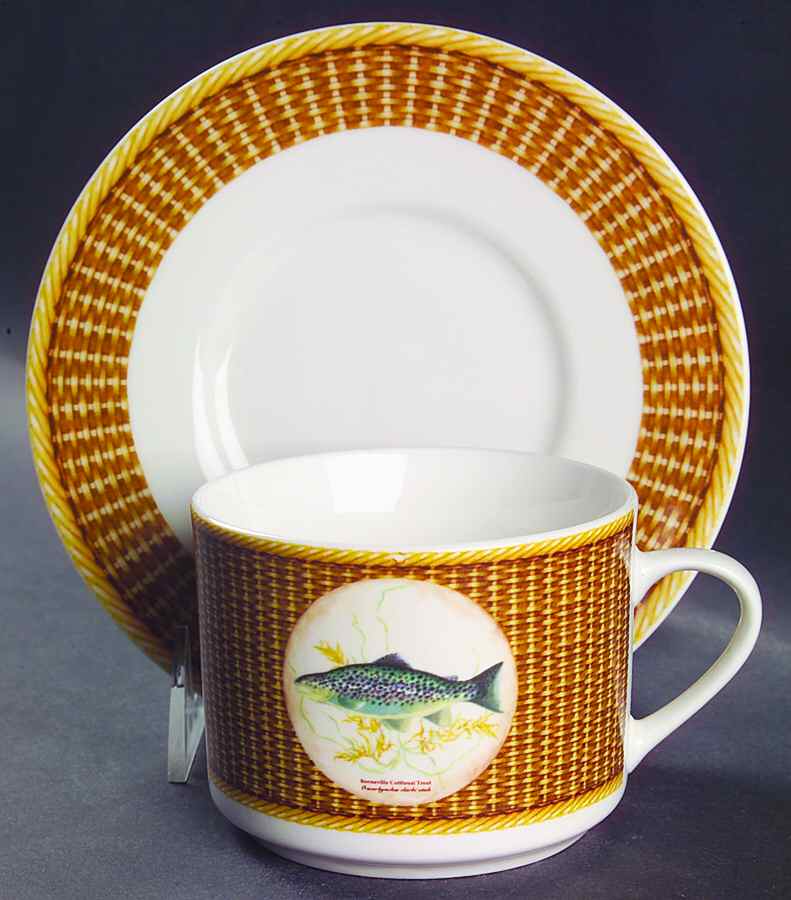 Rainbow River Flat Cup & Saucer Set by American Atelier-1