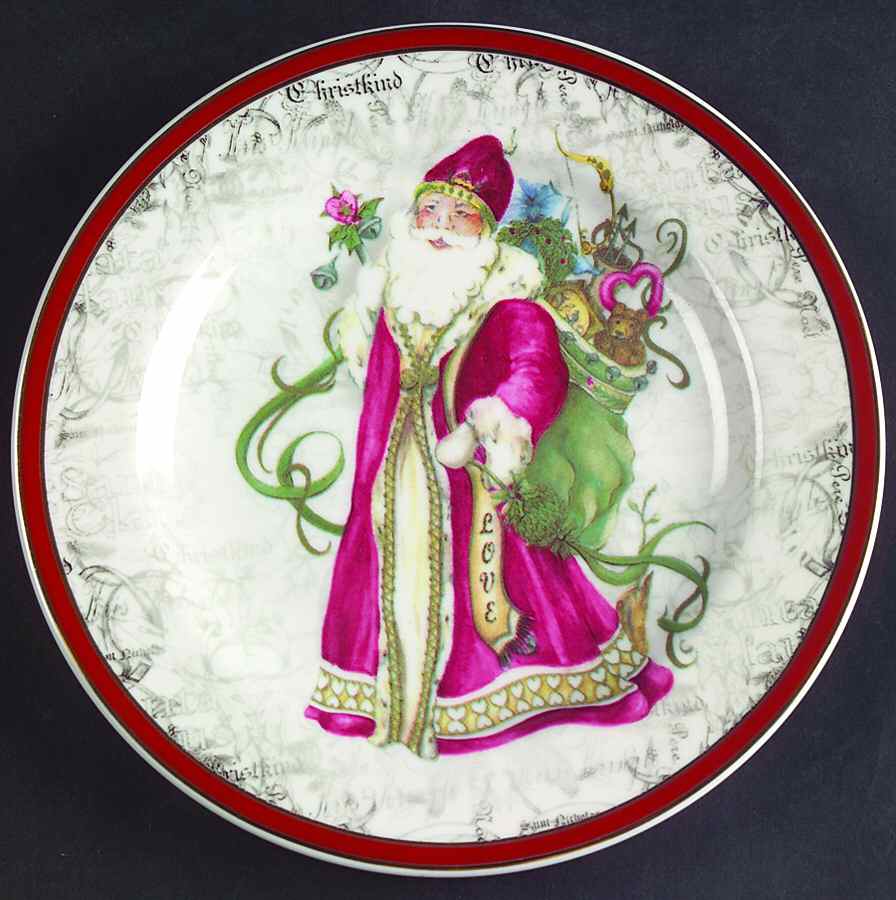 Santa Toile Salad/Dessert Plate by American Atelier-1