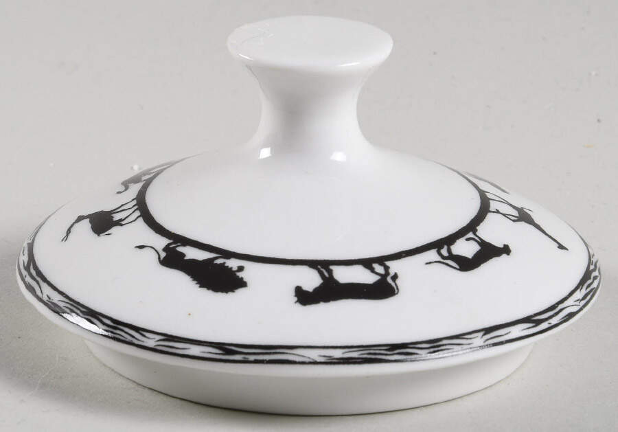 Serengeti Black and White Lid for Sugar Bowl by American Atelier-1