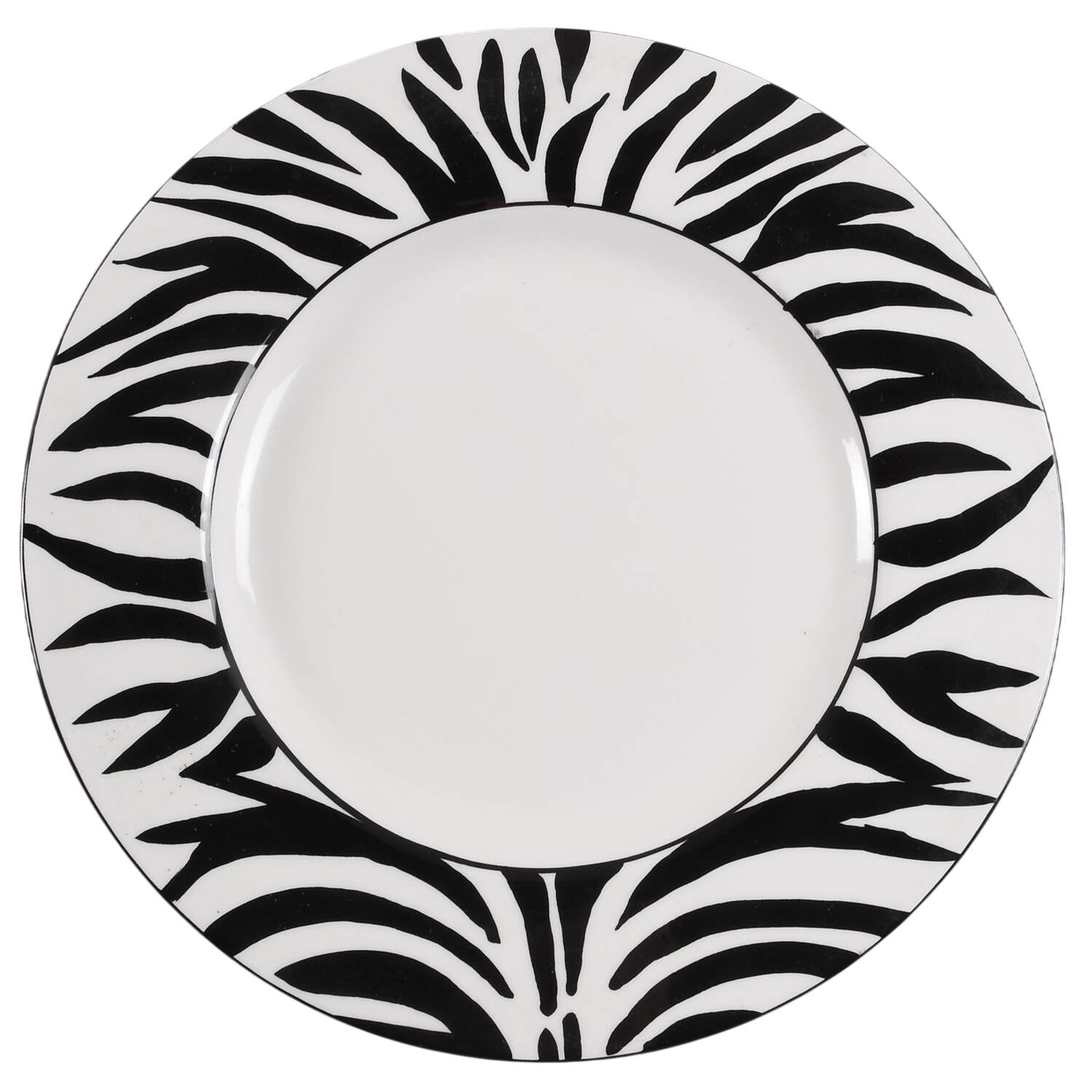 Serengeti Black and White 12" Chop Plate (Round Platter) by American Atelier-1