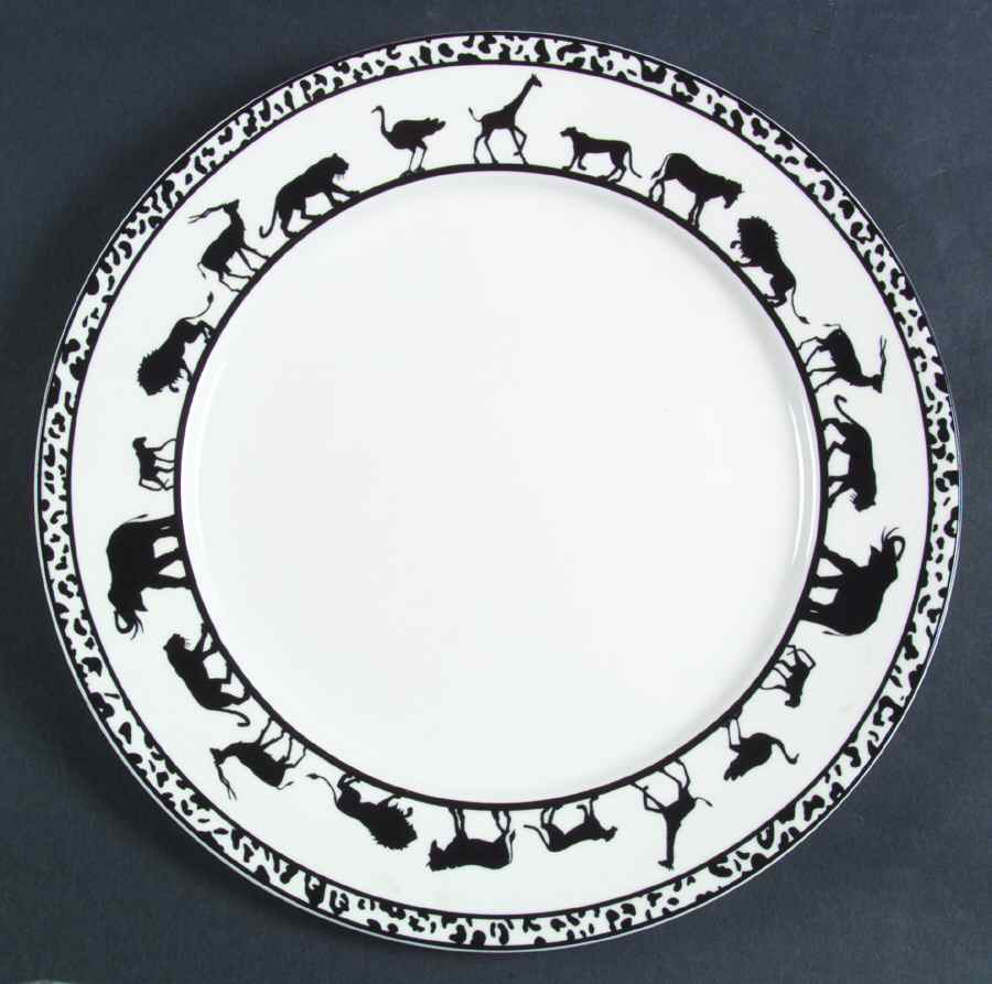 Serengeti Black and White Dinner Plate by American Atelier-1