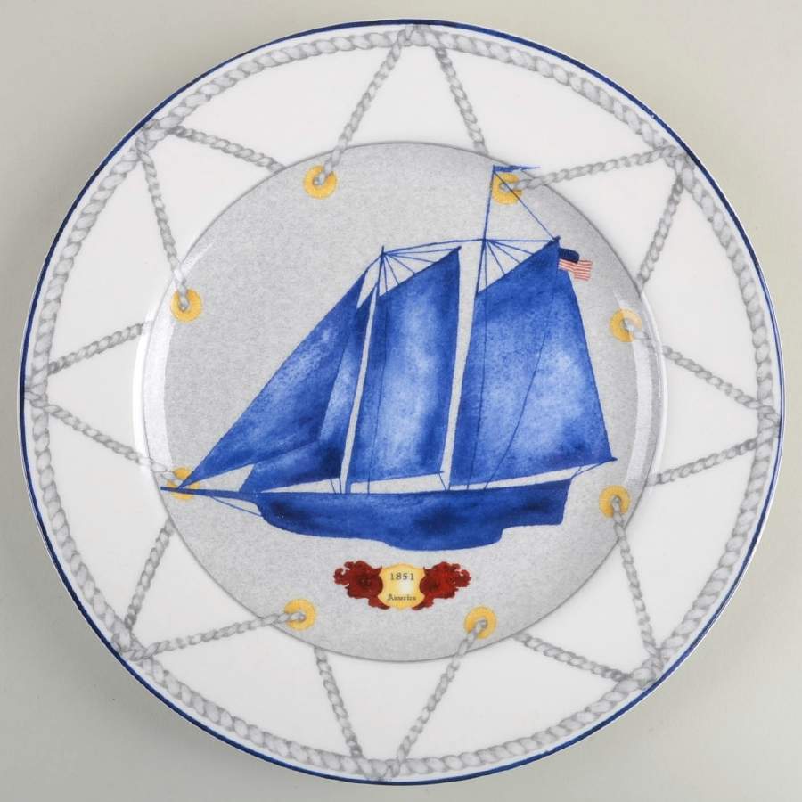 Tall Ships Salad Plate by American Atelier-1