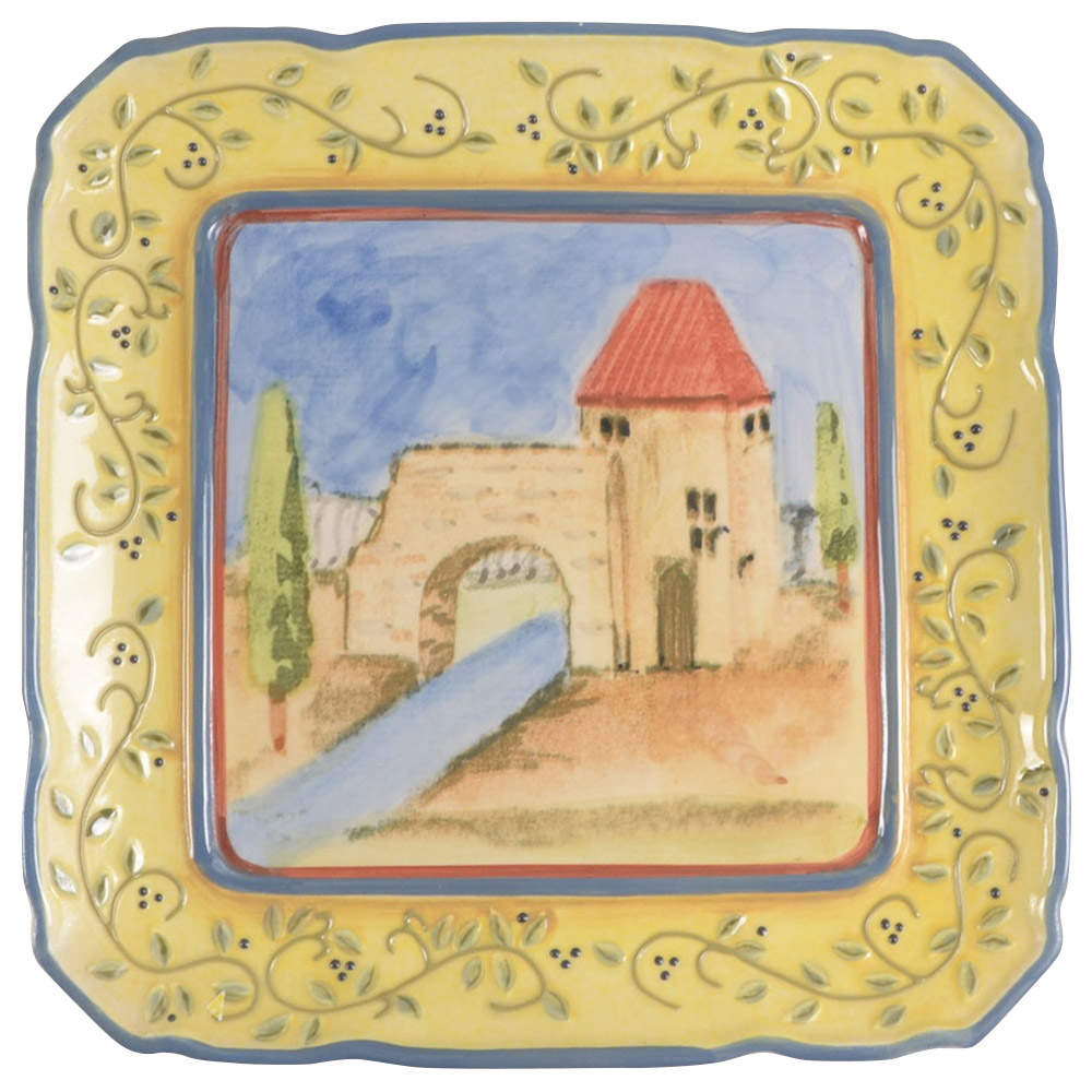 Tuscany Village Square Dinner Plate by American Atelier-1