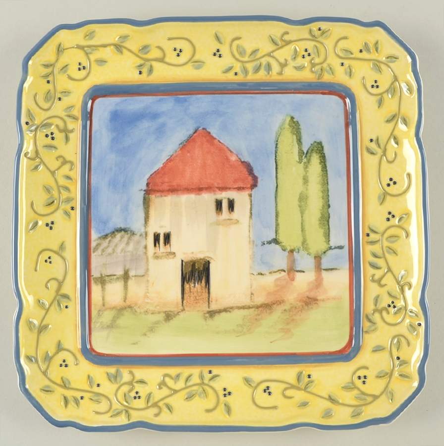 Tuscany Village Square Dinner Plate by American Atelier-1