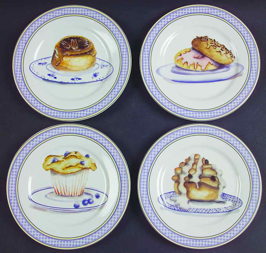 Breakfast Treats Canape Plate - Set of 4 Motifs by American Atelier-1