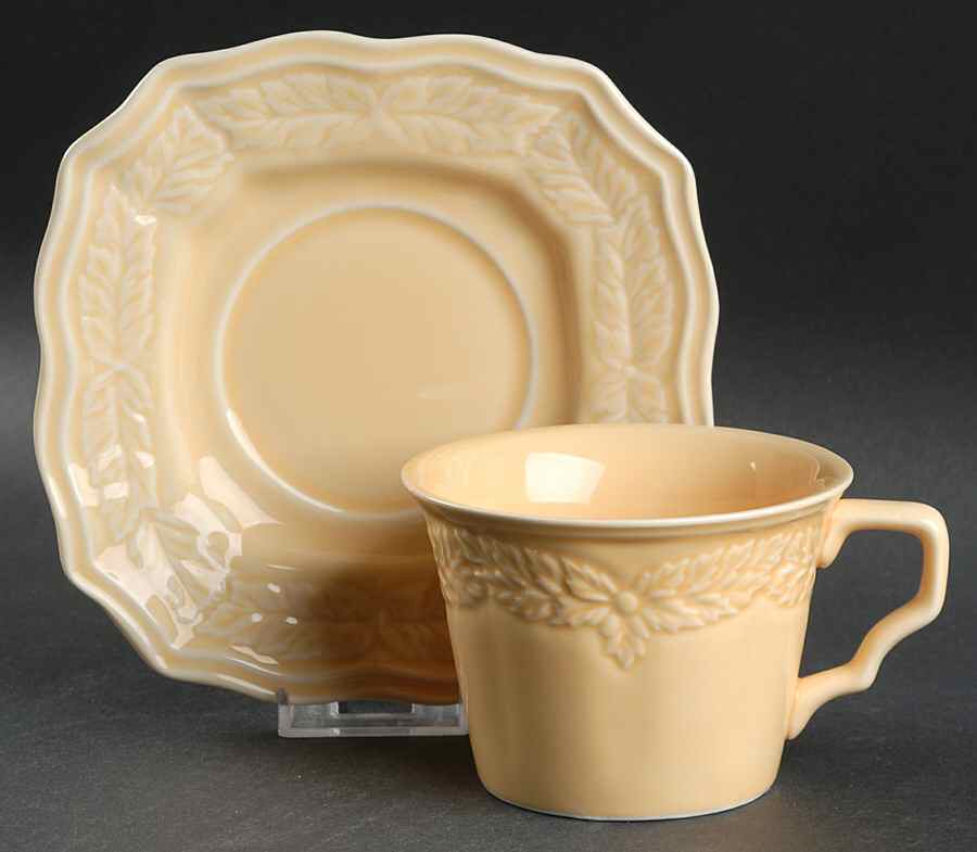 Avignon Butter Flat Cup & Saucer Set by 222 Fifth (PTS)-1