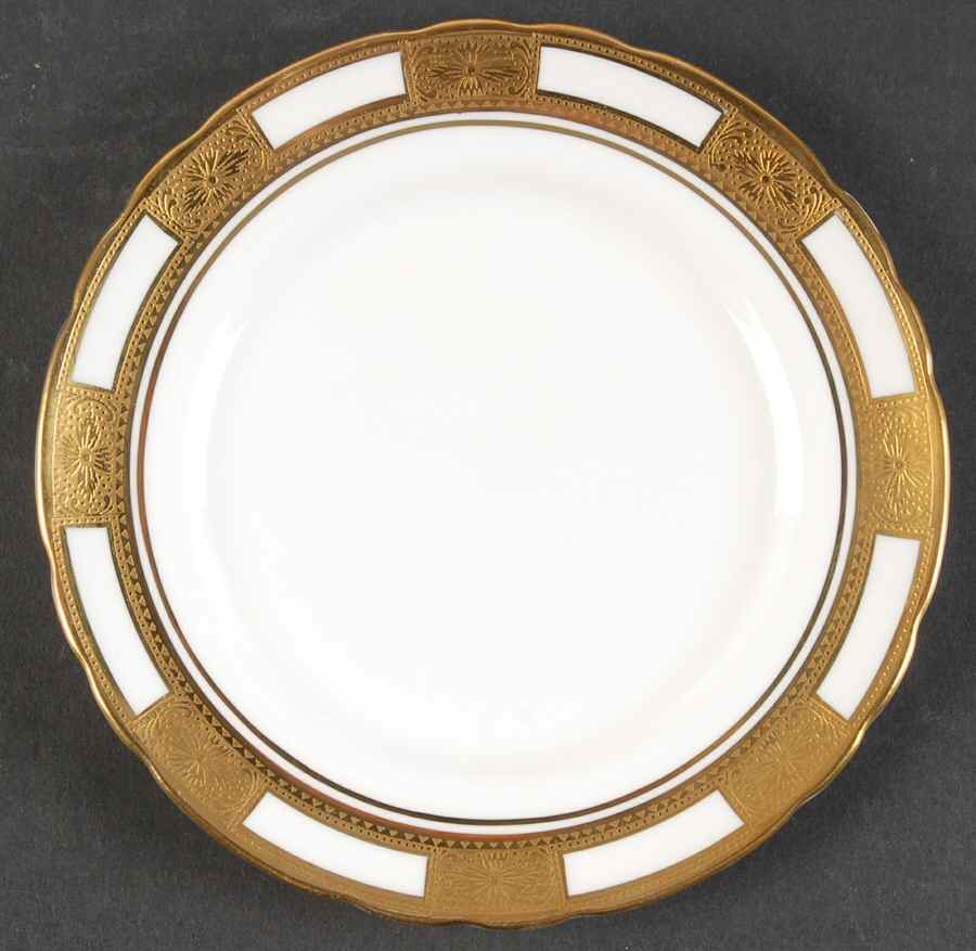 Empress White (Gold Encrusted, Smooth Or Scalloped) Bread & Butter Plate by John  Aynsley & Sons-1