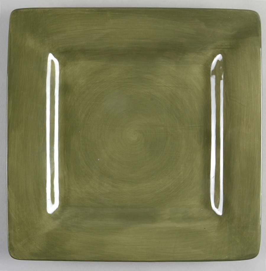 Ciao II Green Square Dinner Plate by Artimino-1