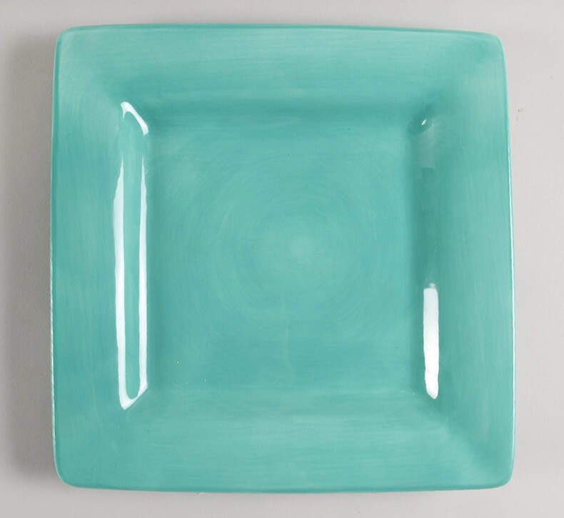 Ciao II Aqua Green Square Dinner Plate by Artimino-1