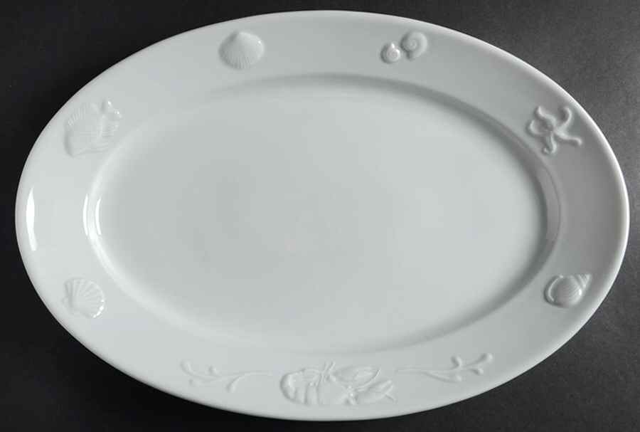 Ocean 14" Oval Serving Platter by Apilco-1