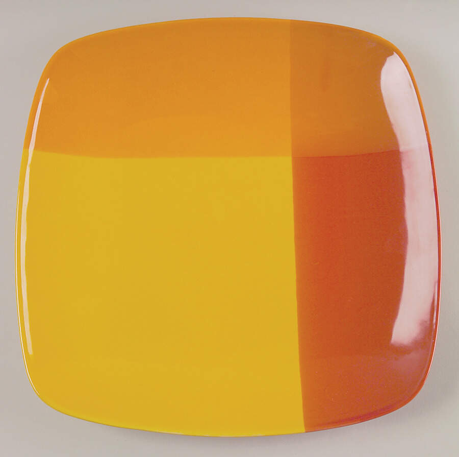 Color Blocks Red Yellow 13" Square Serving Platter by 222 Fifth (PTS)-1