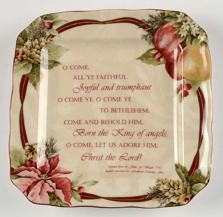 Yuletide Celebration Square Appetizer Plate by 222 Fifth (PTS)-1