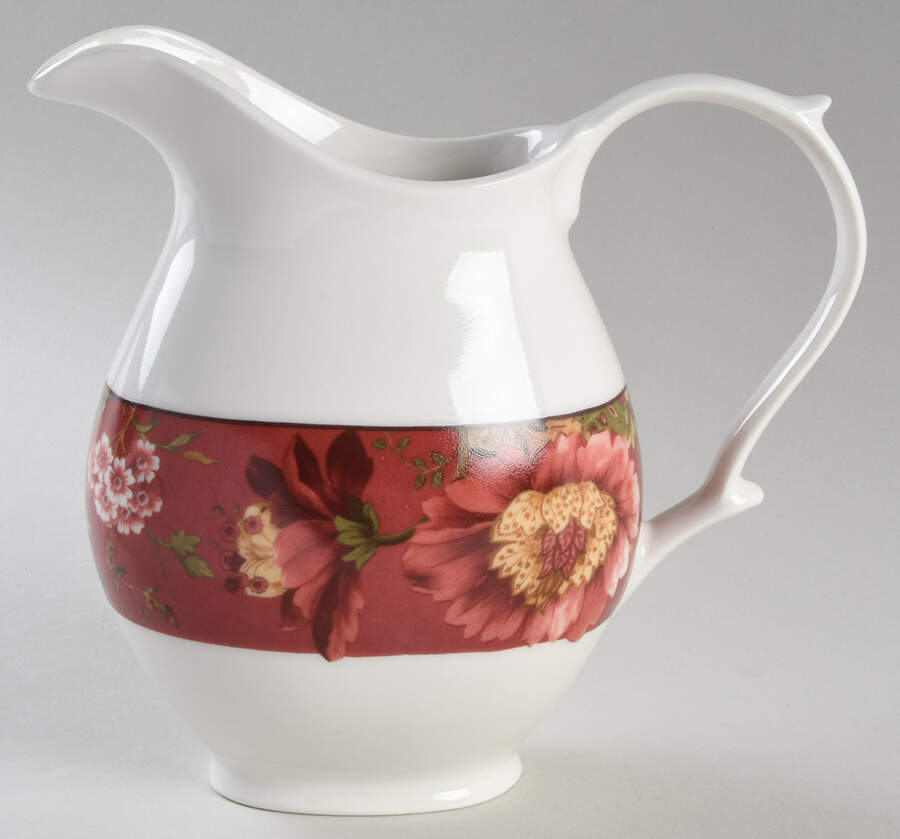 Summer Botanical Lutece Fleur Rouge 48 Oz Pitcher by 222 Fifth (PTS)-1