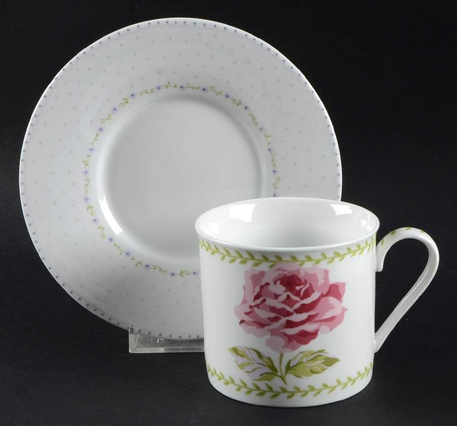 Lidia Flat Cup & Saucer Set by Laura Ashley-1
