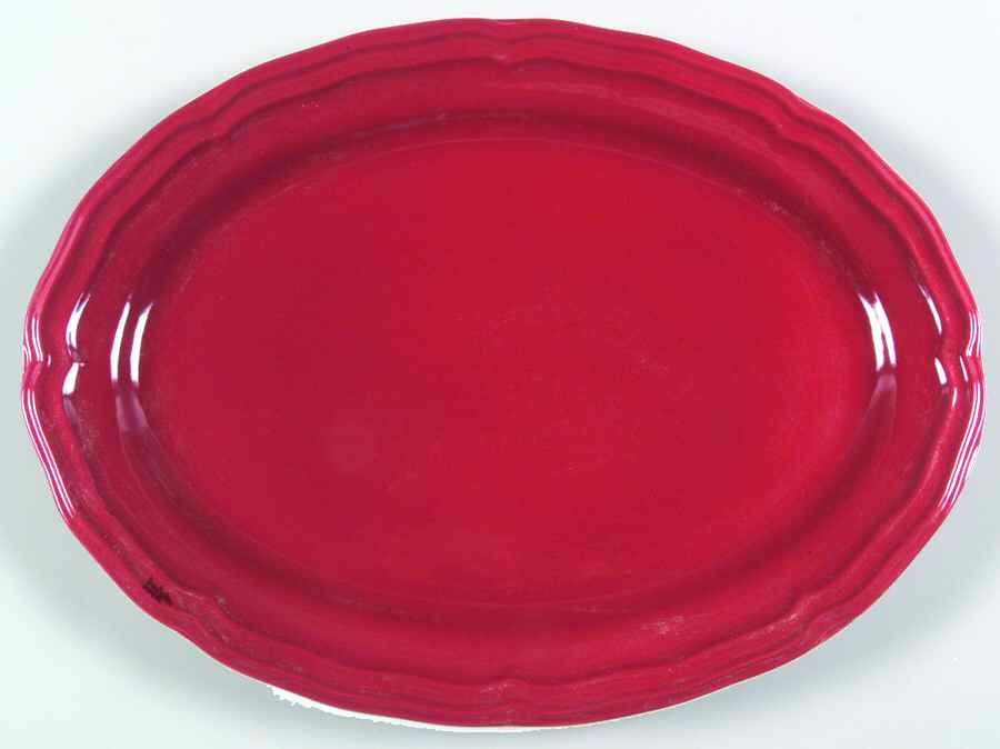 Country Burgundy 14" Oval Serving Platter by American Atelier-1