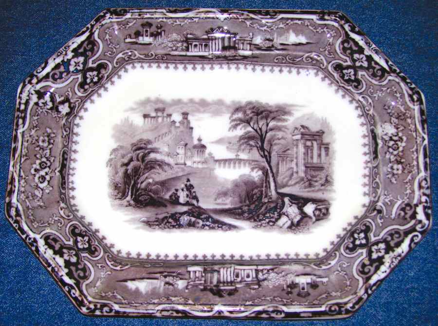 Vincennes Mulberry 16" Oval Serving Platter by John Alcock-1