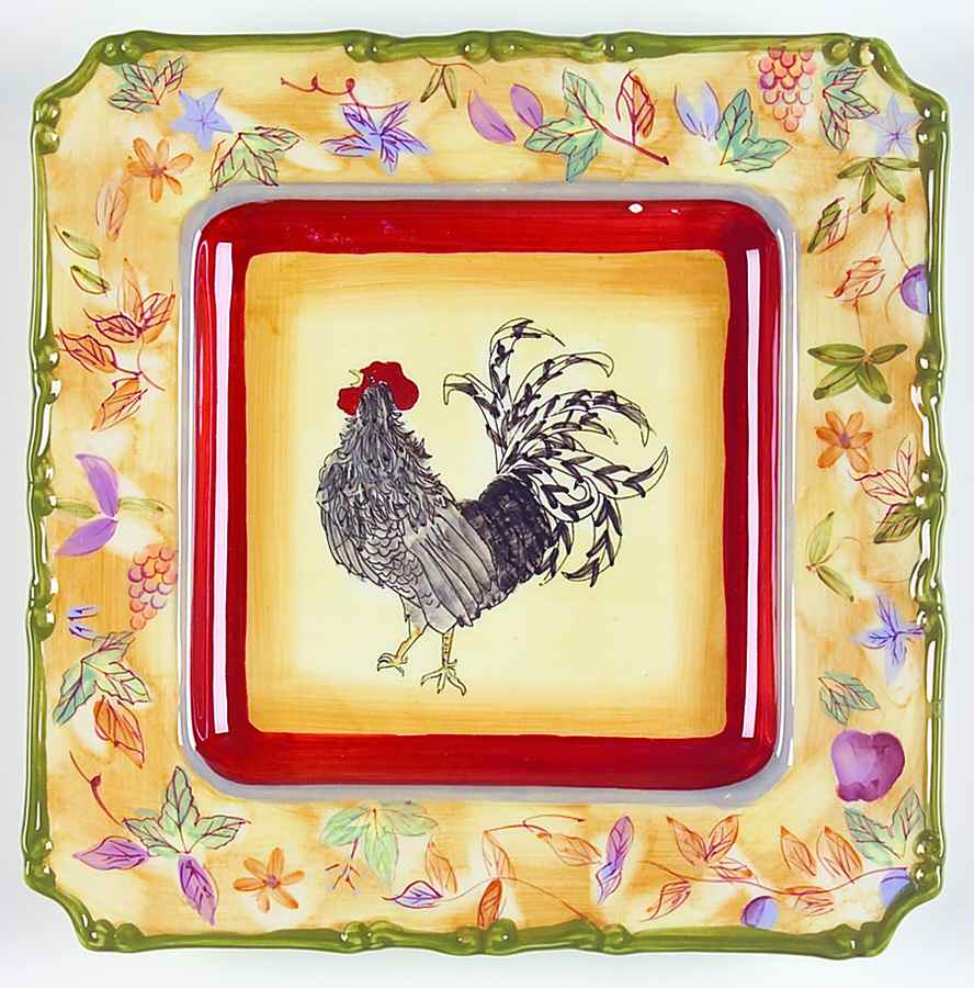 Rooster (Square, 5644) Square Salad Plate by American Atelier-1
