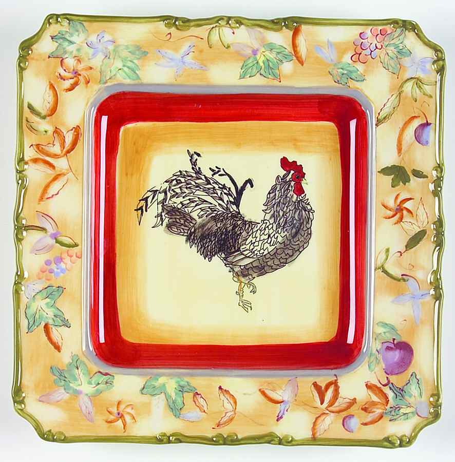 Rooster (Square, 5644) Square Salad Plate by American Atelier-1