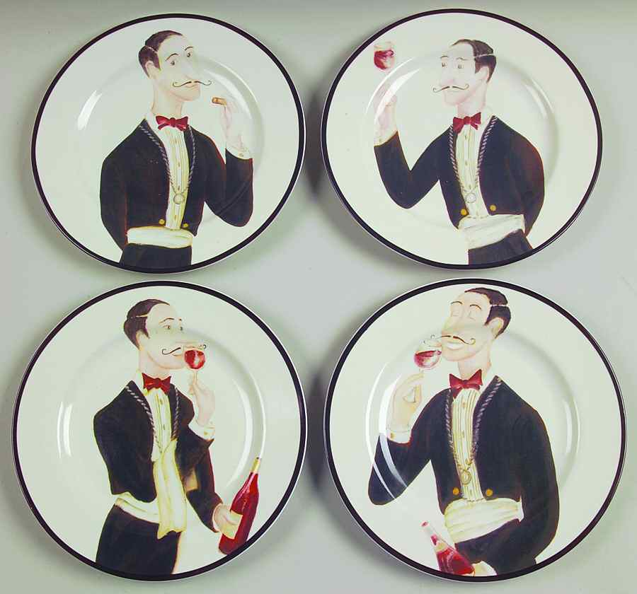 Wine Enthusiast Salad/Dessert Plate - Set of 4 by American Atelier-1