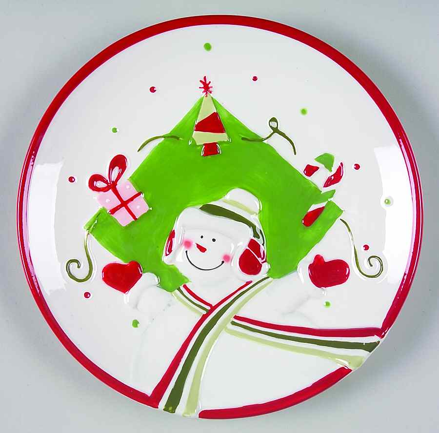 Happy Holidays Sculpted Salad Plate by American Atelier-1