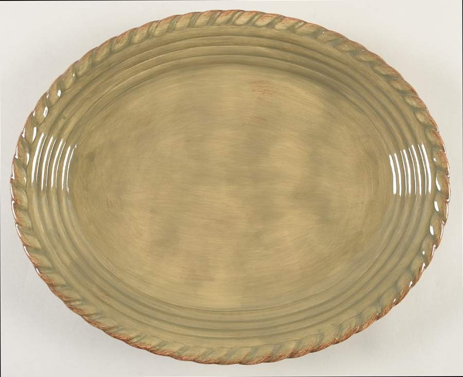 Tuscan Countryside Sage Green 15" Oval Serving Platter by Artimino-1