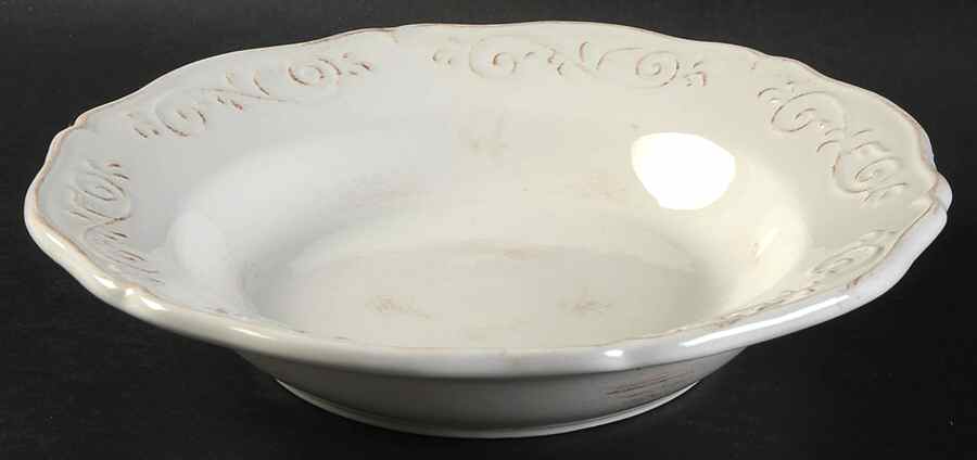 Baroque Beige Large Rim Soup Bowl by Artimino-1