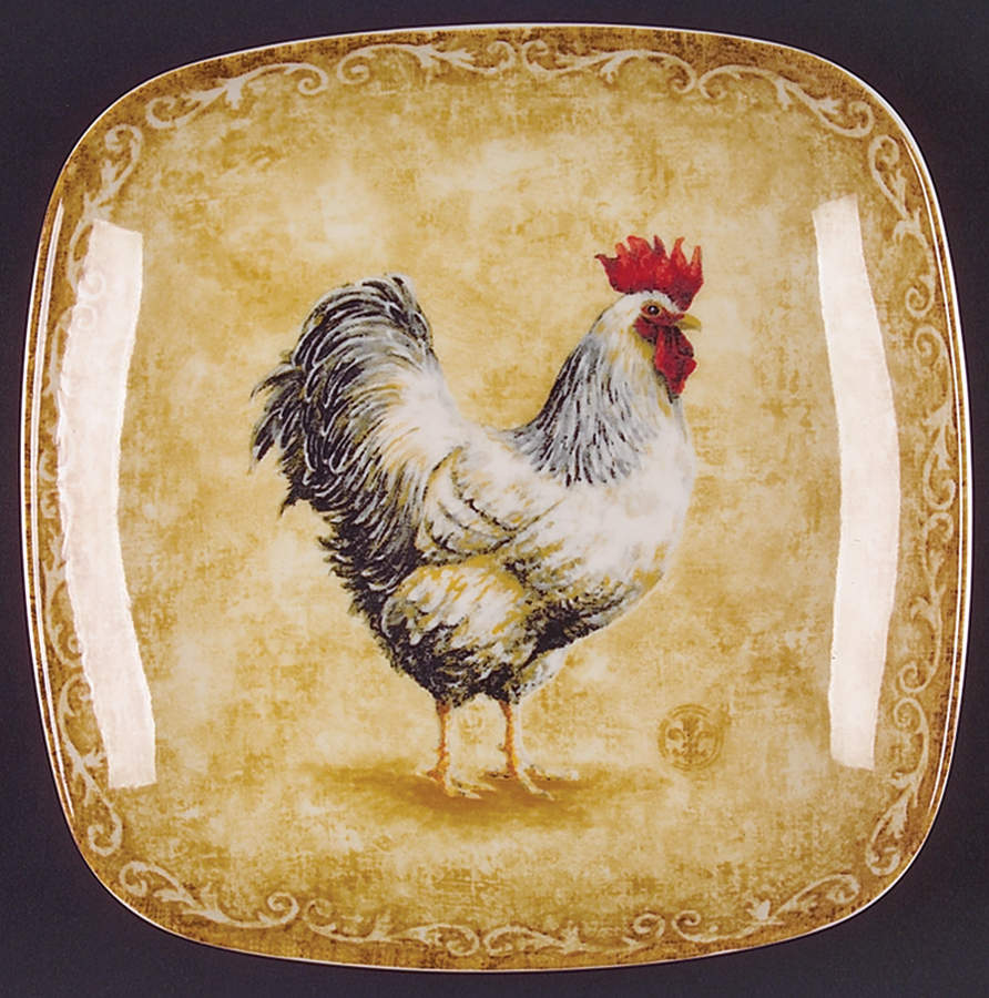 Rustic Roosters Salad Plate by 222 Fifth (PTS)-1