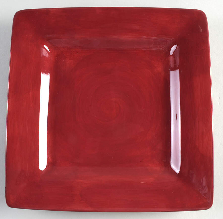 Ciao II Burgundy Square Dinner Plate by Artimino-1