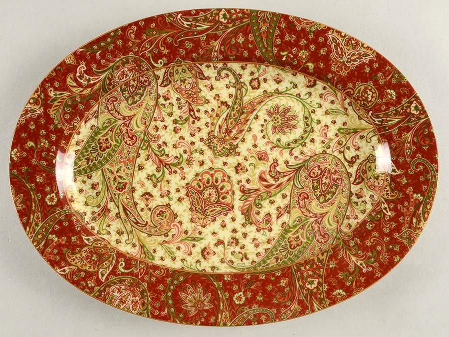 Maharana 14" Oval Serving Platter by 222 Fifth (PTS)-1