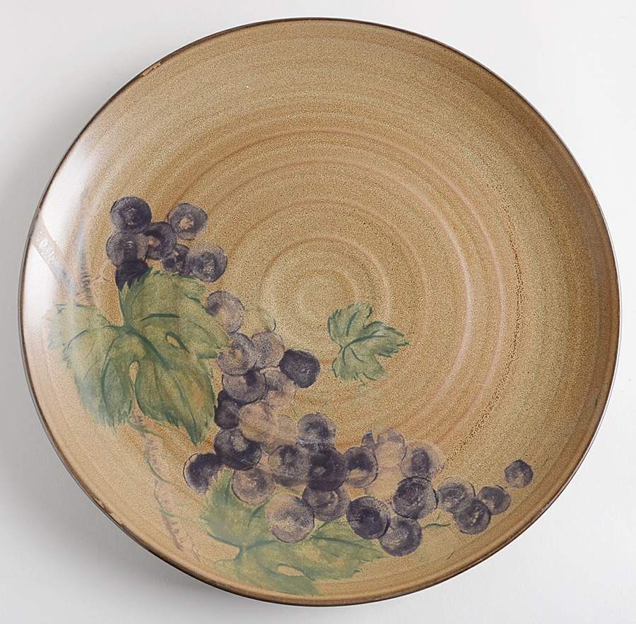 Grapevine Khaki 12" Chop Plate (Round Platter) by 222 Fifth (PTS)-1