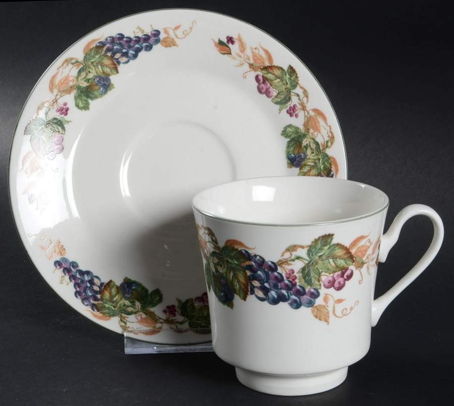 Bountiful Harvest Footed Cup & Saucer Set by American Atelier-1