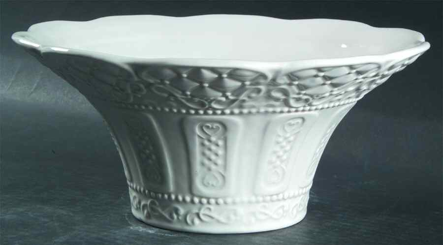 Empress White 10" Round Serving Bowl by American Atelier-1