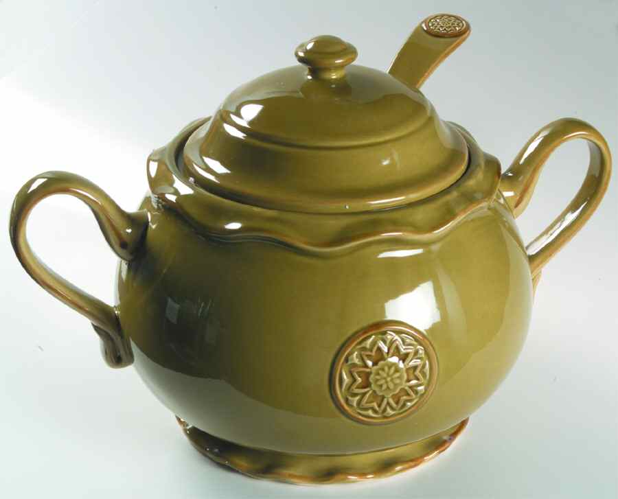 Medallion Avocado Tureen & Lid w/Ladle by American Atelier-1