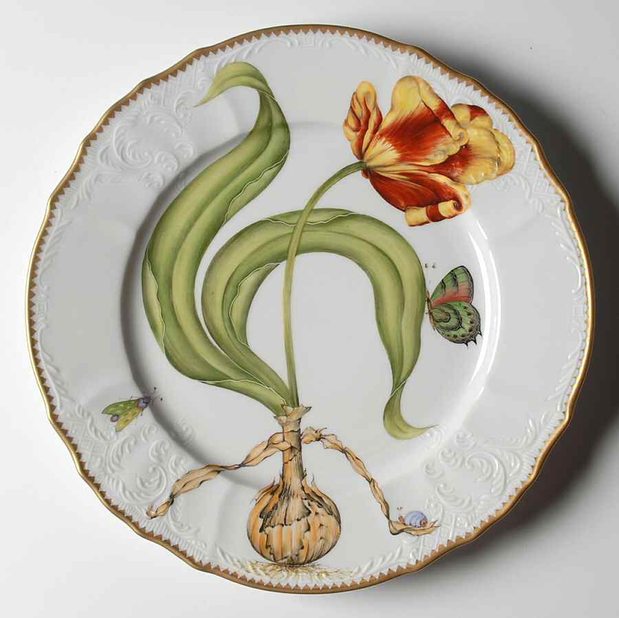 Flowers of Yesterday Dinner Plate by Anna Weatherley-1