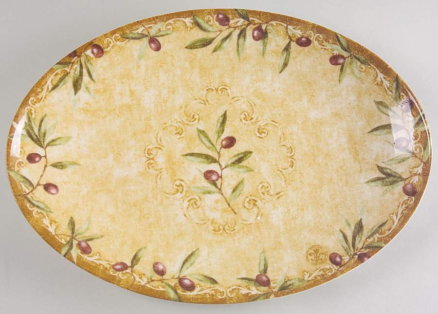 Oliveto 13" Oval Serving Platter by 222 Fifth (PTS)-1